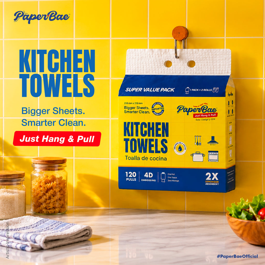 PaperBae Hang & Pull Kitchen Towels | 2 Ply | 120 Pulls