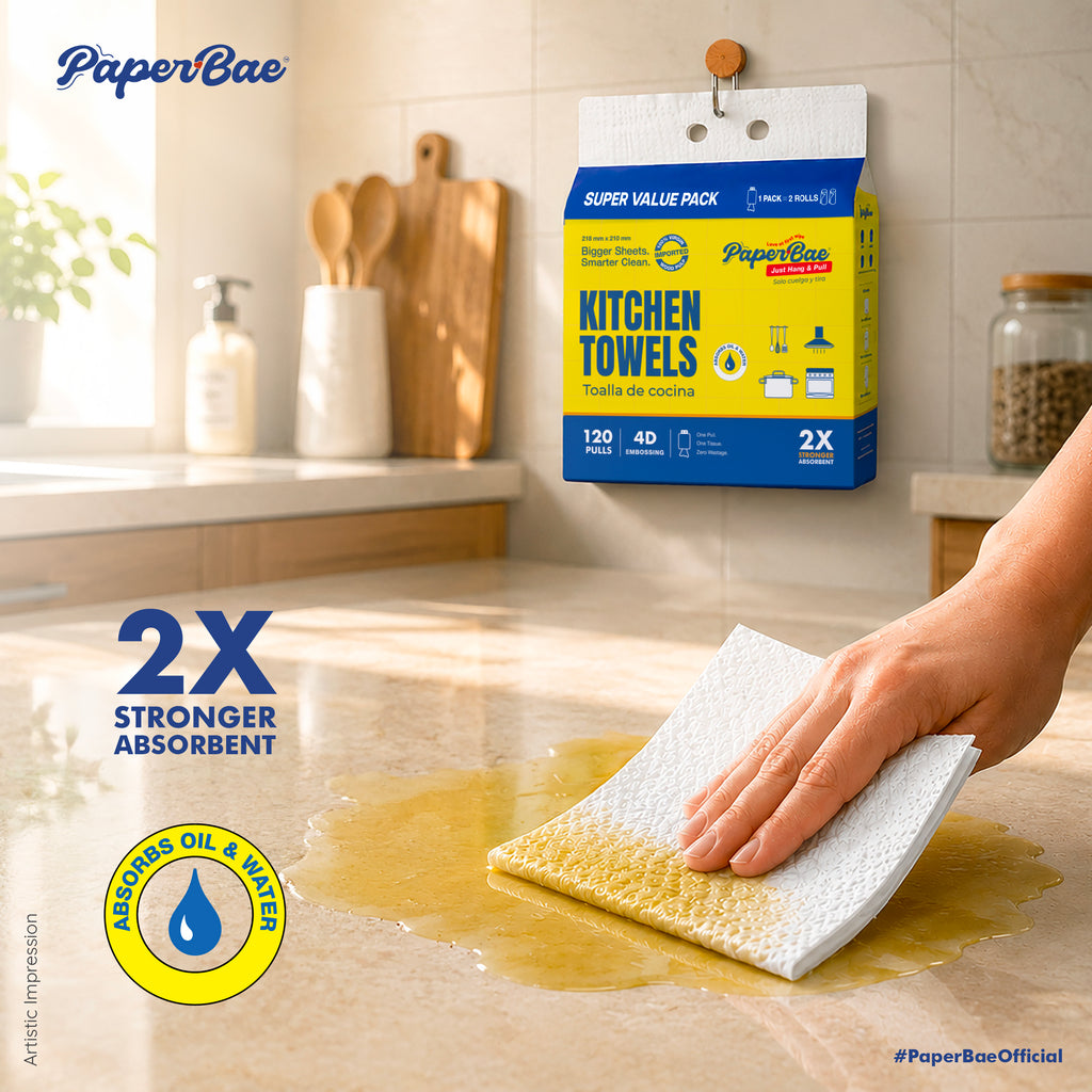 PaperBae Hang & Pull Kitchen Towels | 2 Ply | 120 Pulls