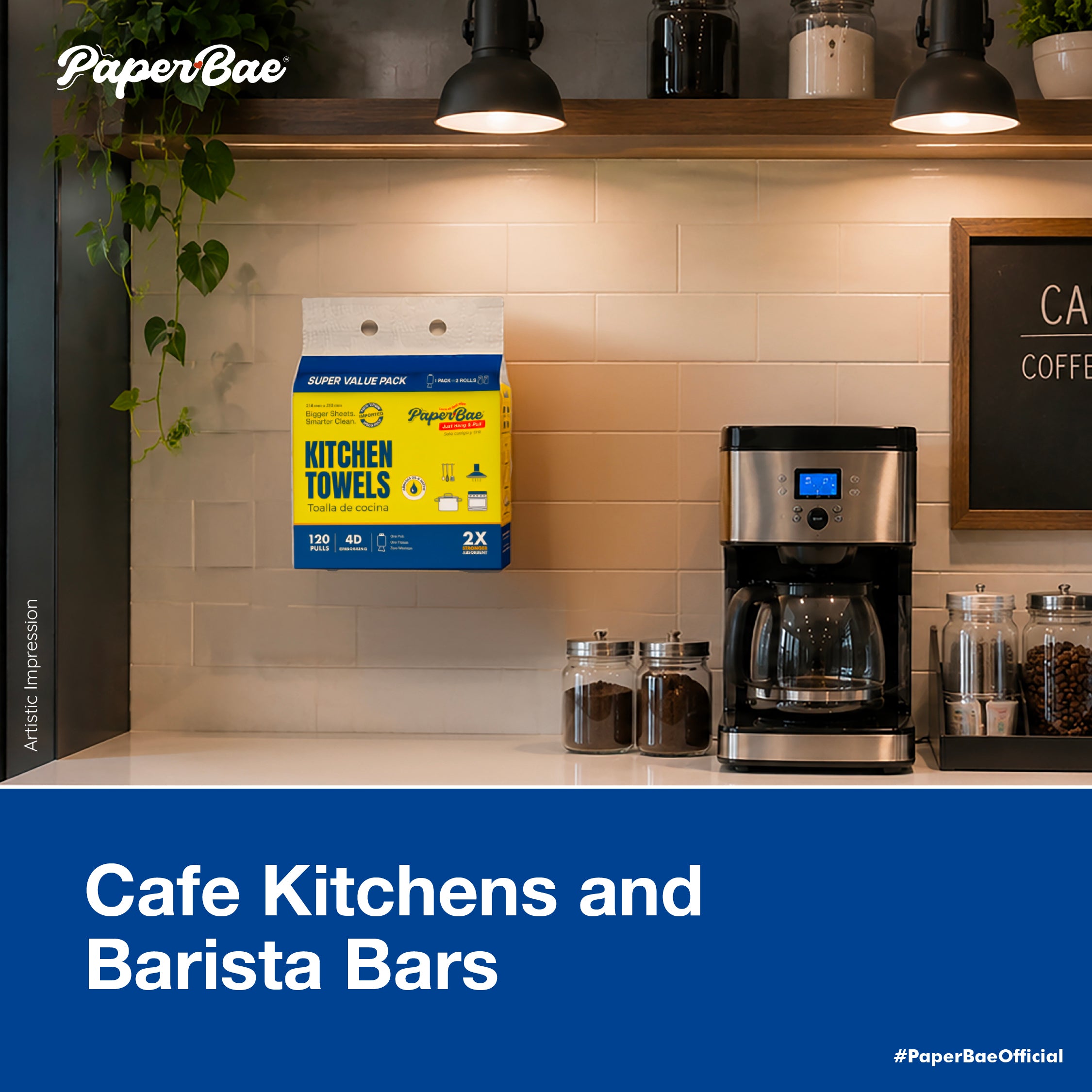 PaperBae Hang & Pull Kitchen Towels | 2 Ply | 120 Pulls