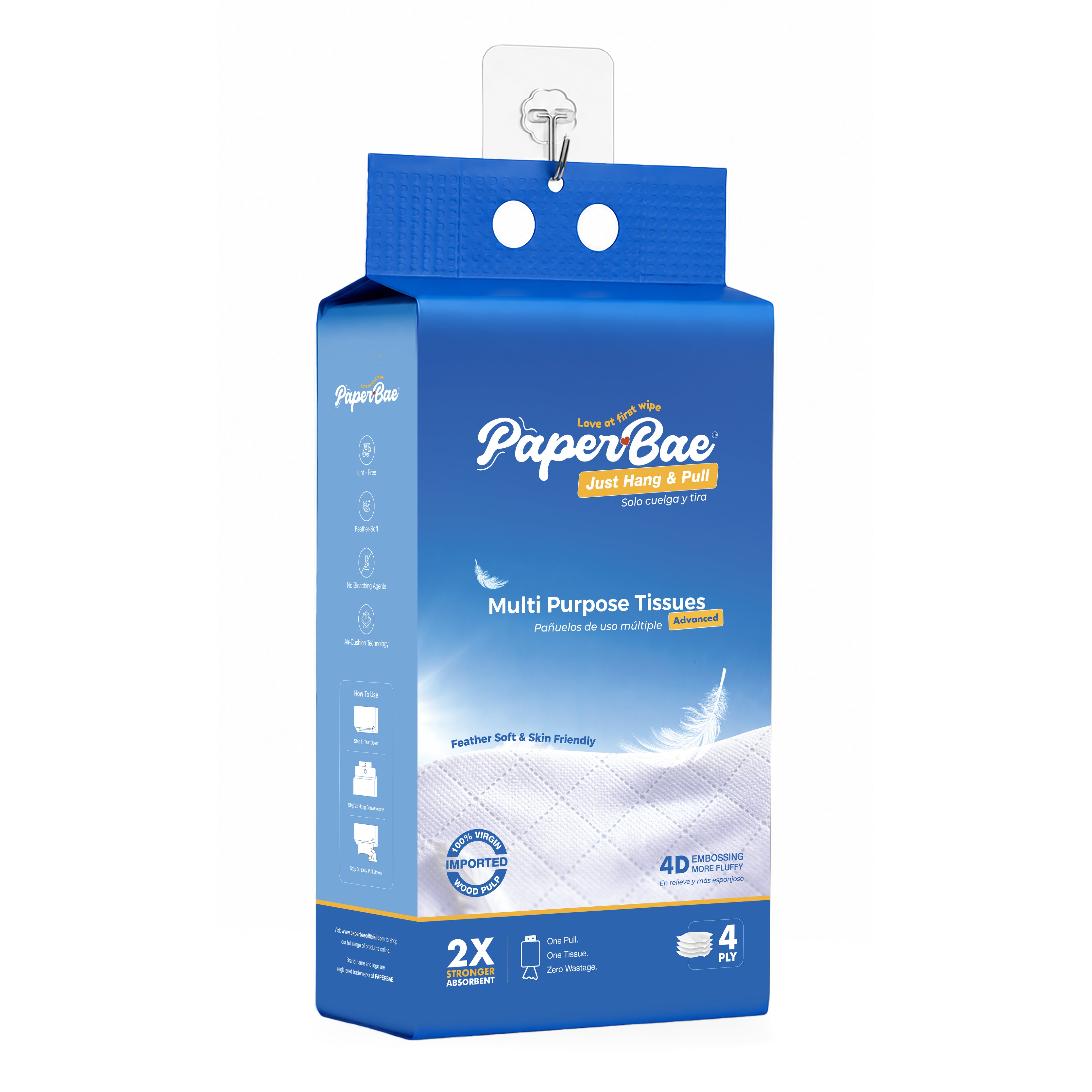 Imported Hanging multipurpose Tissues | 4 Ply | 300 Pulls
