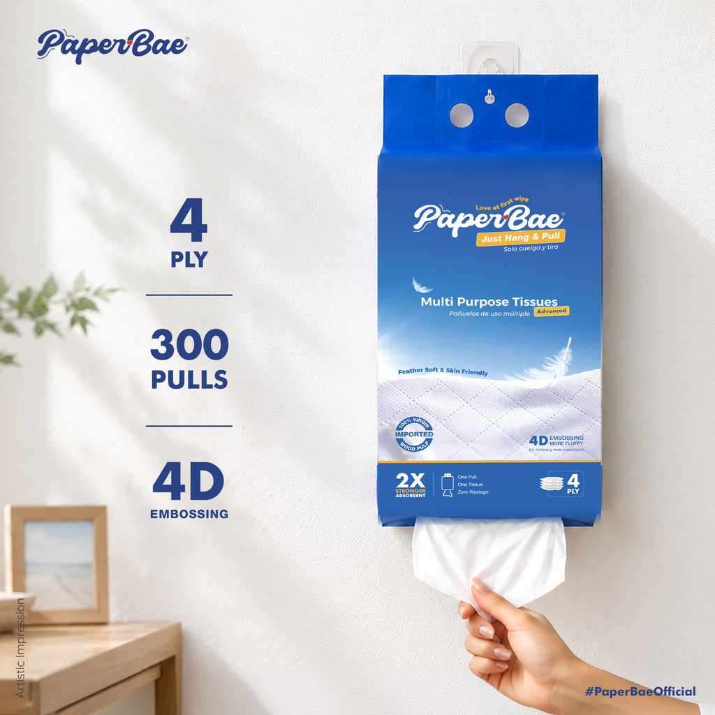 Imported Hanging multipurpose Tissues | 4 Ply | 300 Pulls