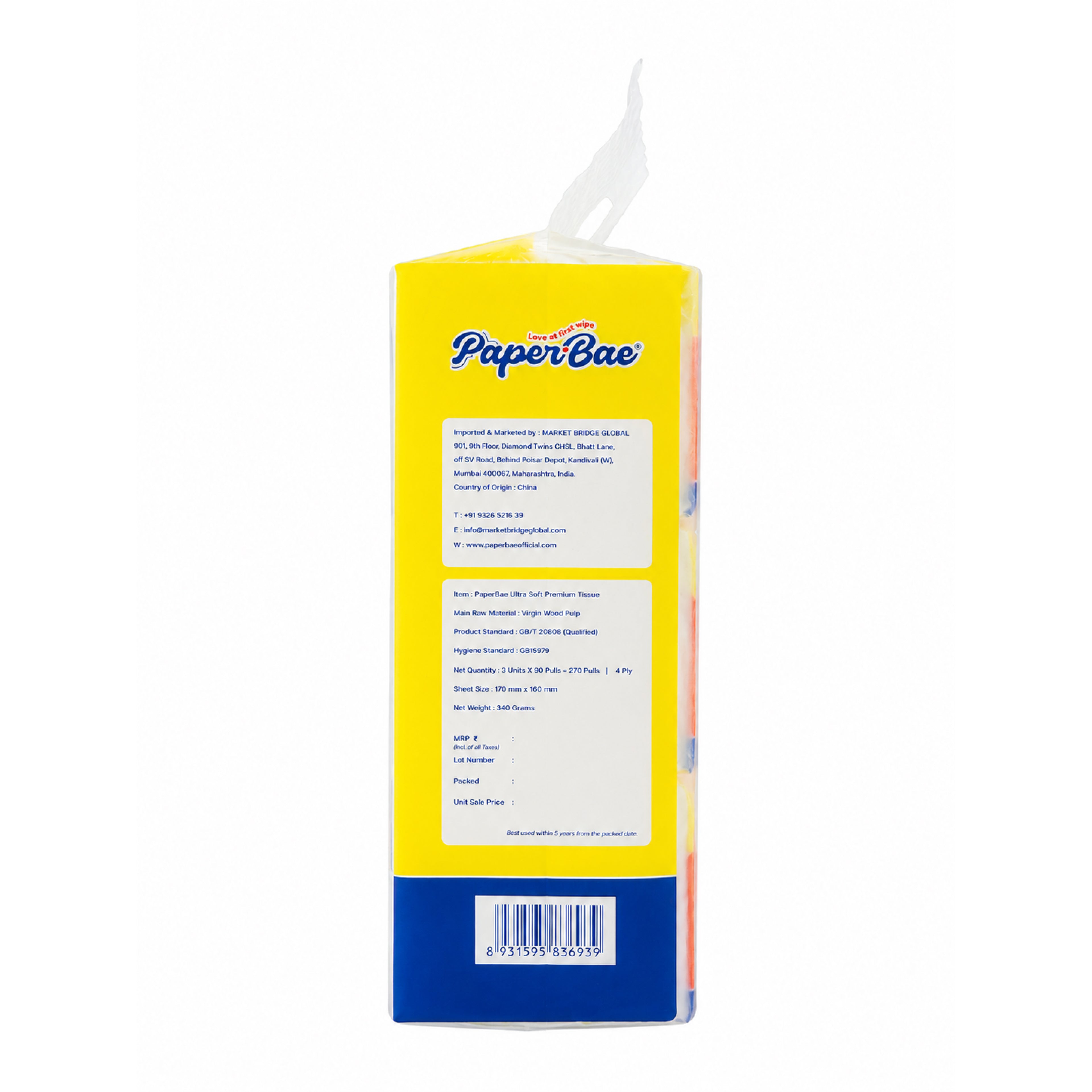 Imported Table Top Tissues | 4 Ply | Pack of 3| 270 Pulls